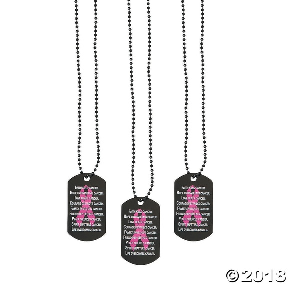 PINK Victoria's Secret Jewelry - Pink Awareness Ribbon Dog Tag Necklace